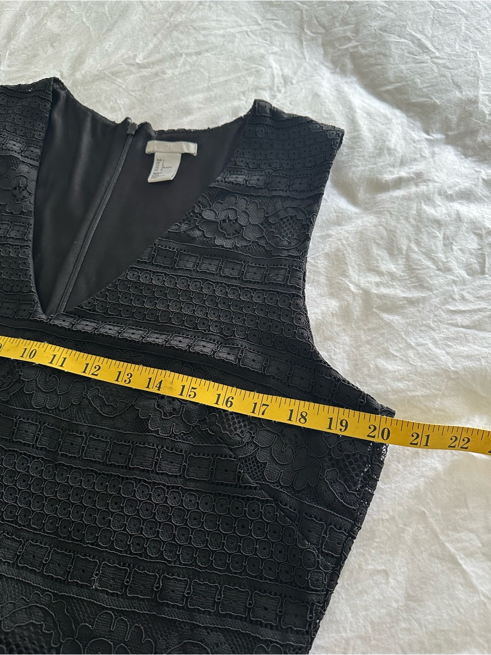 H&M Black Lace Midi Dress with V-Neck, size large - Picture 7 of 15